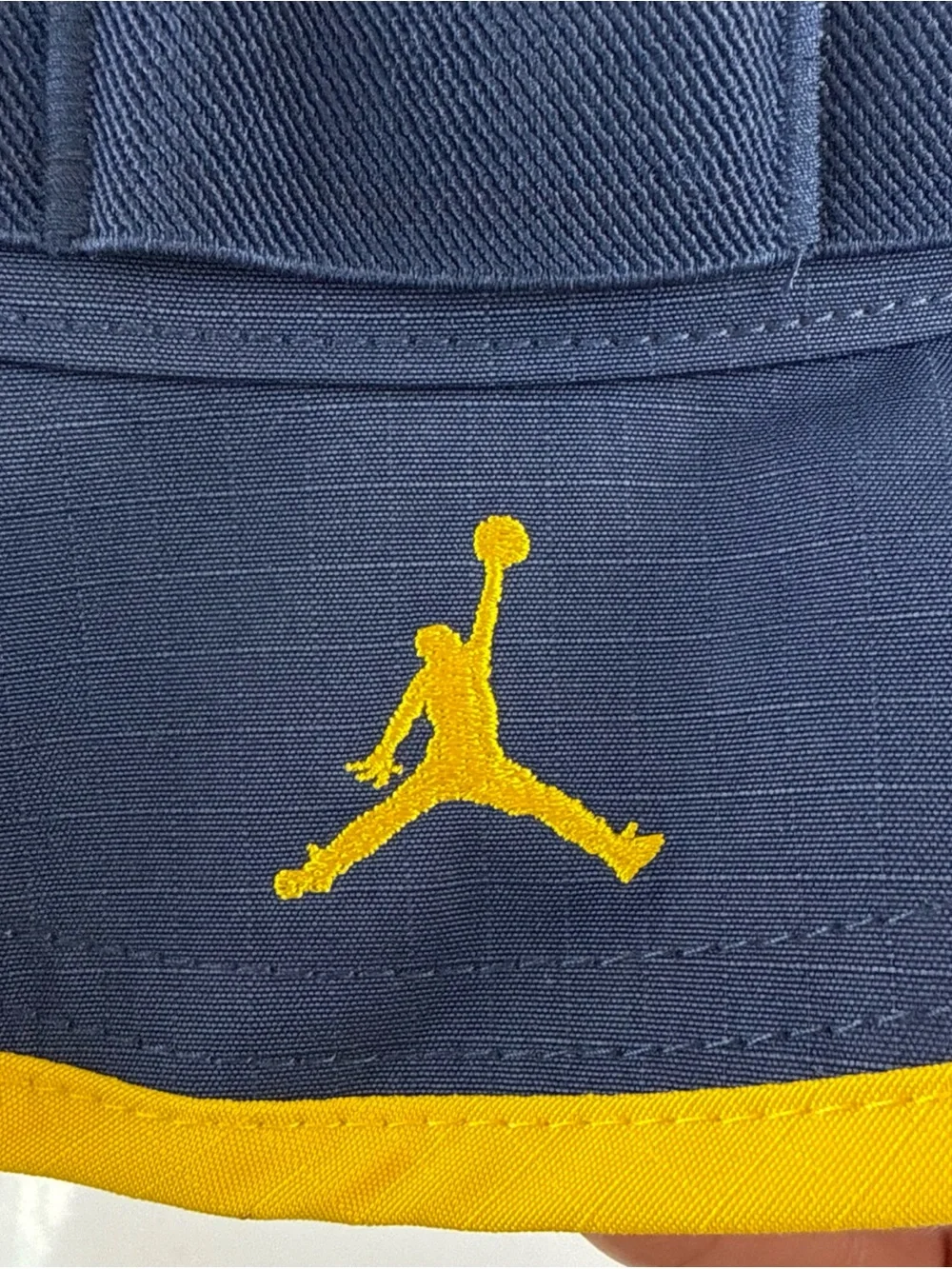Jordan x Michigan Navy and Yellow Men's Bucket Hat